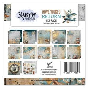 3 Quarter Designs Adventures Return 8"x8" Paper Pack