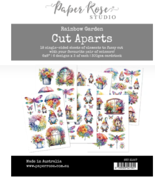 Paper Rose Rainbow Garden Cut Aparts