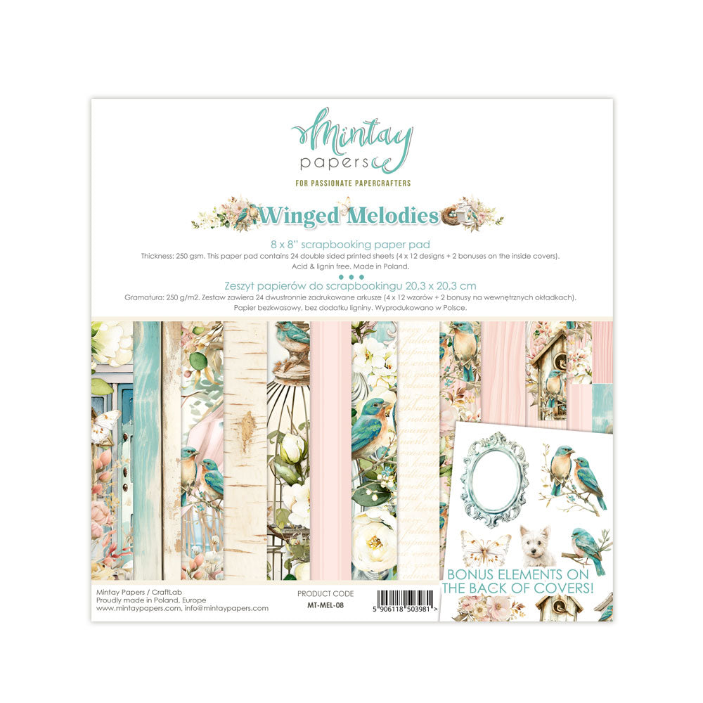 Mintay Winged Melodies 8"x8" Paper pad